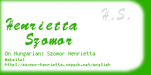 henrietta szomor business card